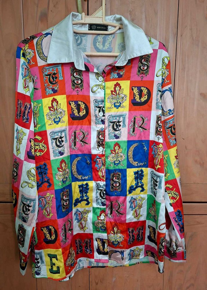Colorful Designer Print Button-Up Shirt