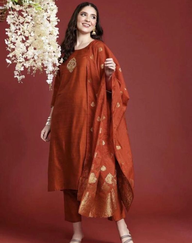 Elegant Orange Kurta Set with Dupatta
