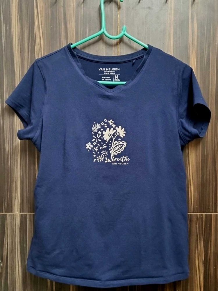Van Heusen Navy Blue T-Shirt