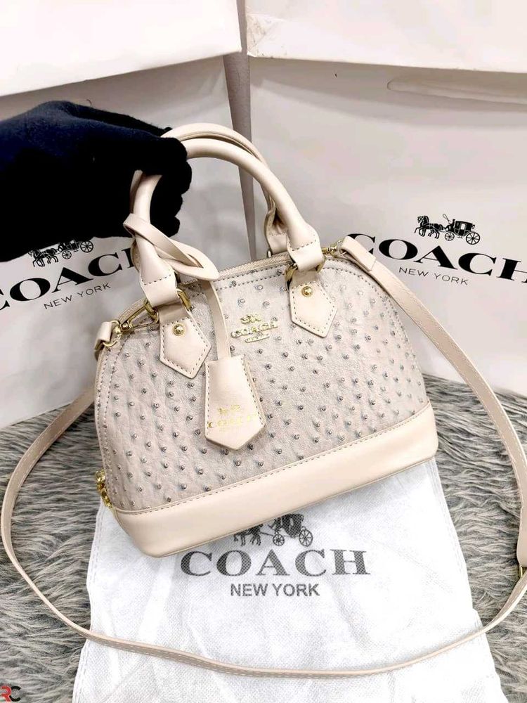 Coach New York Pebble Grain Satchel Bag ALMA SLING