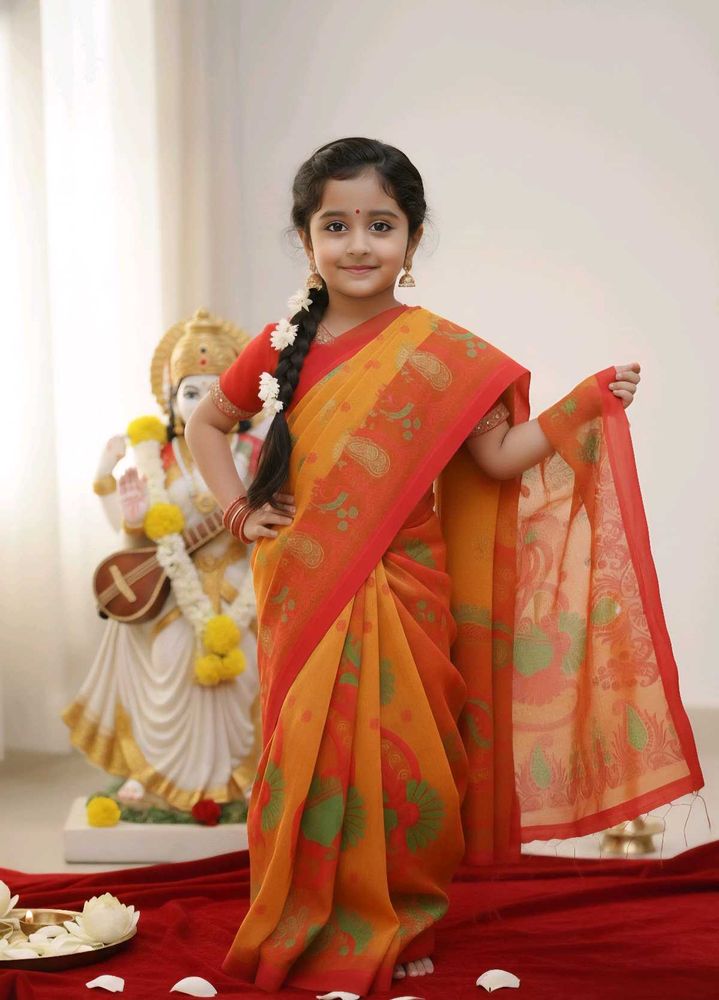 Adorable Kids Jamdani Saree