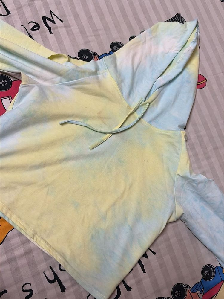 Tie-Dye Hoodie off shoulder