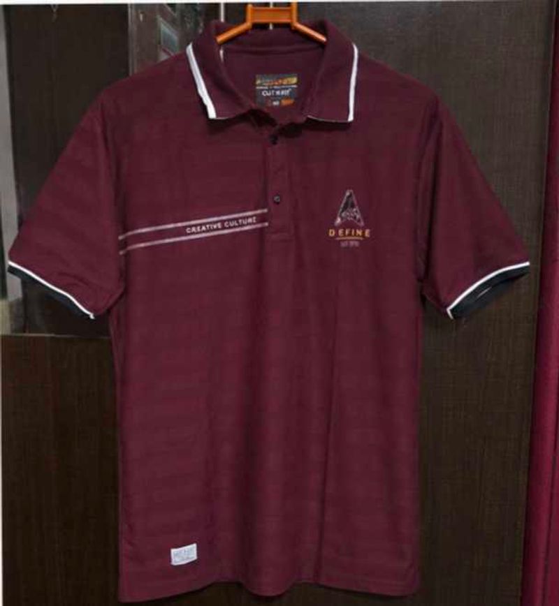 Maroon/Burgundy Cut &amp; Fit Polo T-Shirt | Men’s |