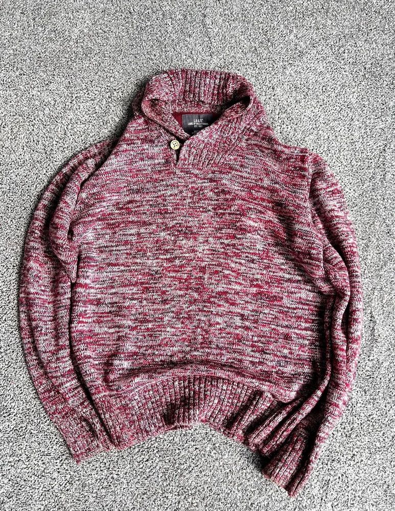 Men's Marled Knit Shawl Collar Sweater