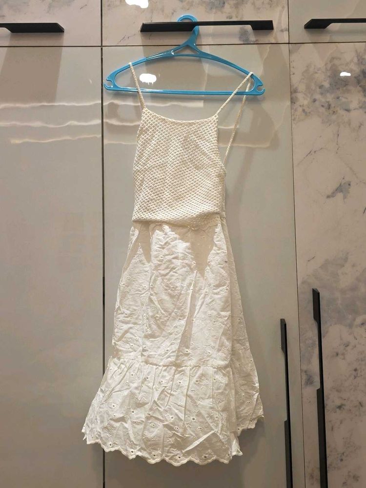 Chic White Broderie Anglaise Dress