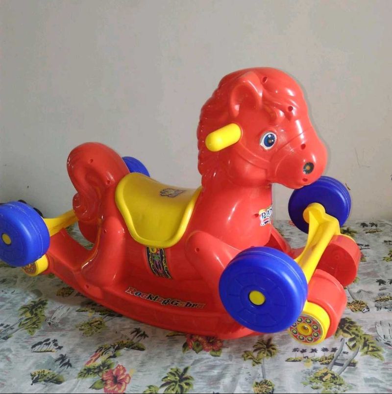 Vibrant Red Rocking Horse Toy
