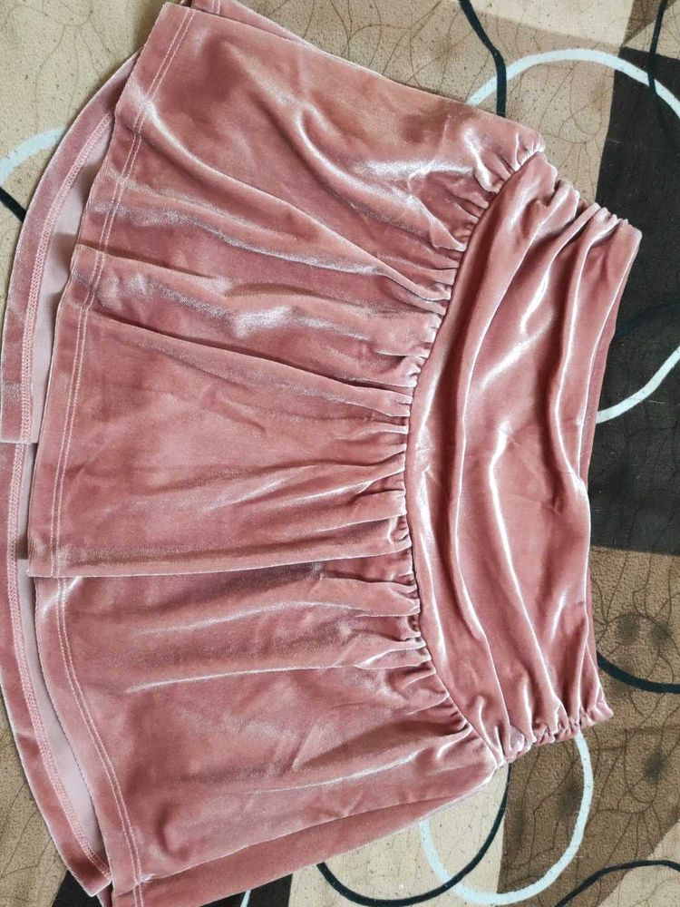Velvet Ruched Skirt