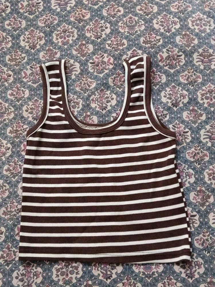 Brown Striped Tank Top