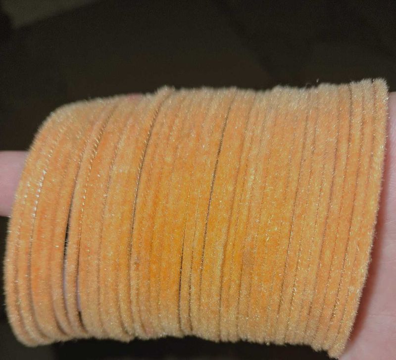 Set of 32 Orange Velvet Bangles