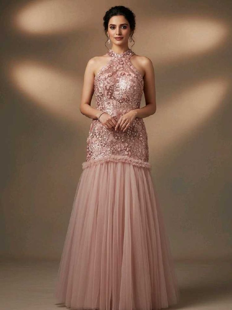 combo of saree and halter neck dreas