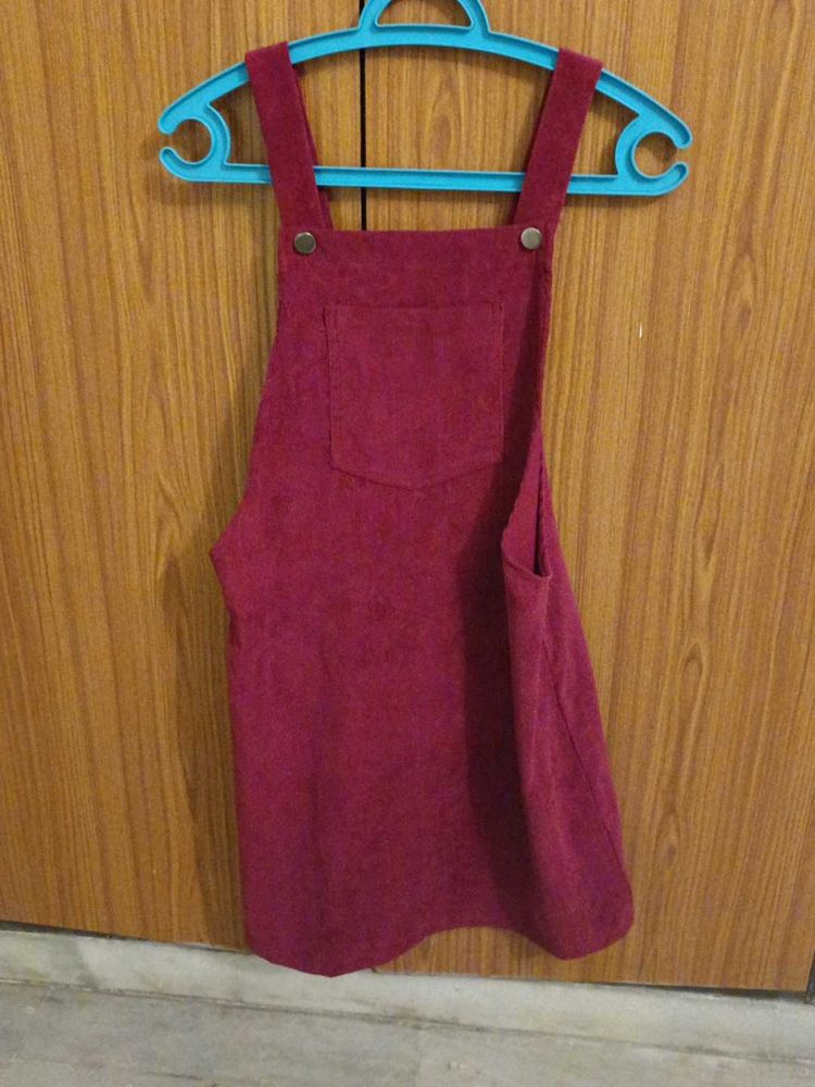 Vintage Burgundy skirt overalls
