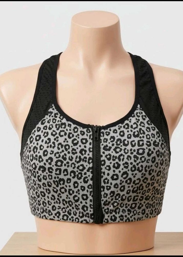 ELITE Plus Size Monochrome Printed Front-Zip Sport