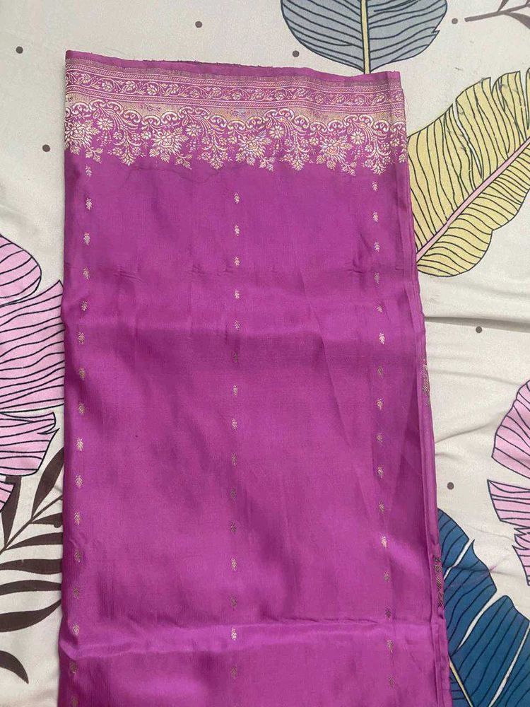 Beautiful Purple Saree with Embellished Border