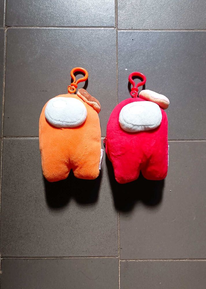 Among Us Plush pouch Keychain Set