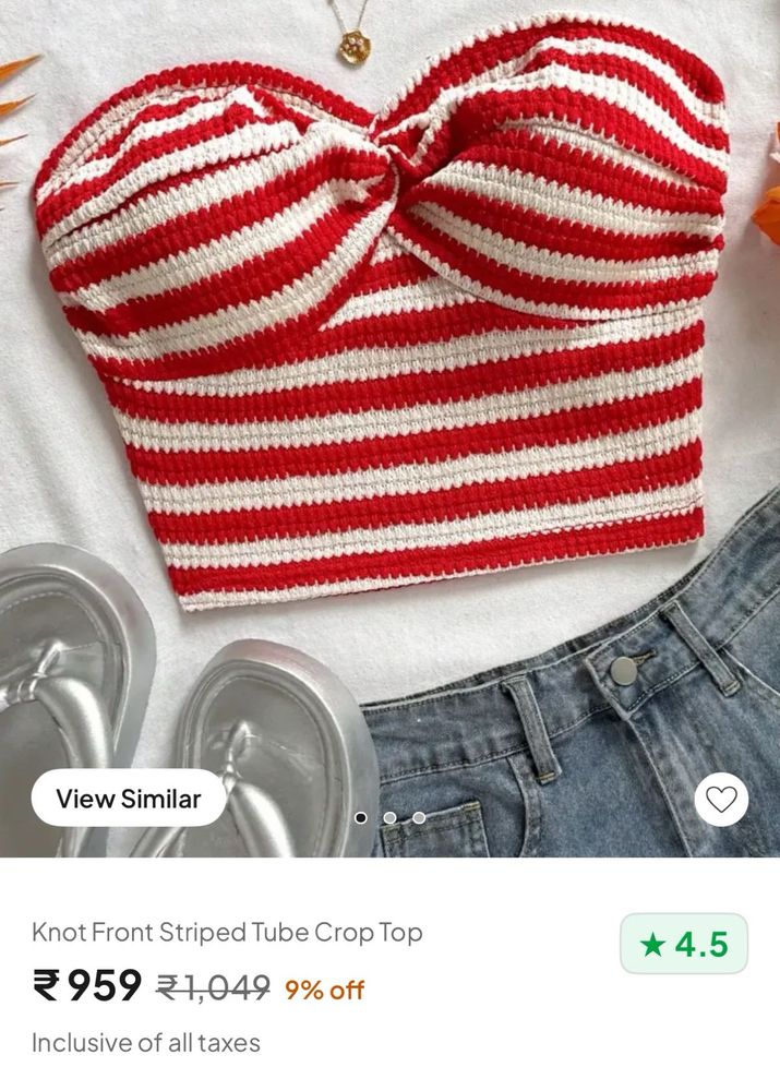 Striped Twist Front tube Top
