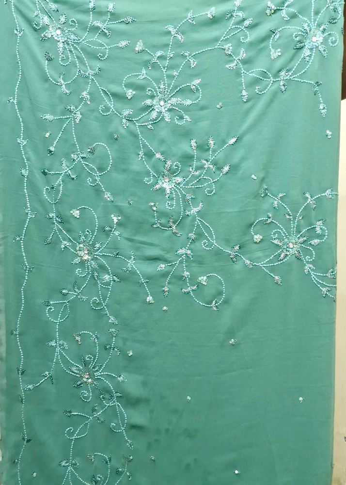 Embellished Teal Saree