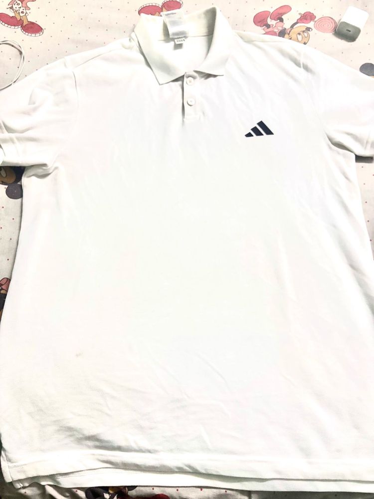 Adidas White Polo T-Shirt