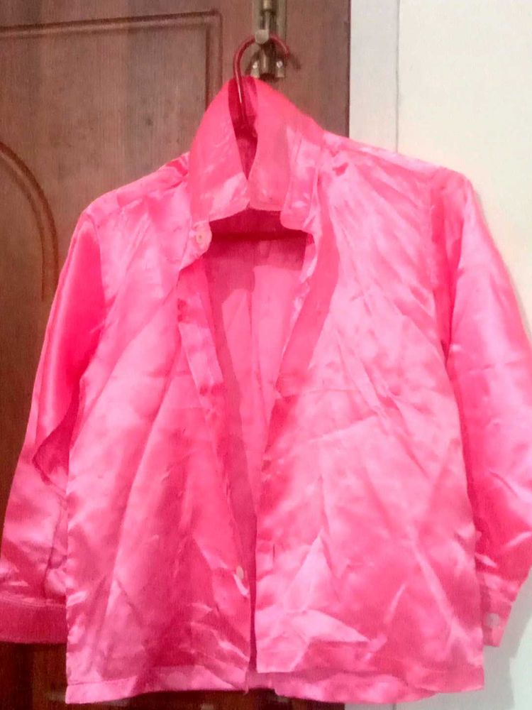 Vibrant Pink Satin boy and kids shirt