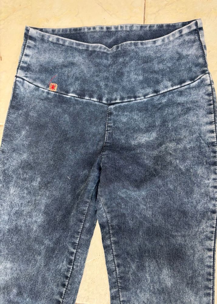 Womens Acid Wash High Waisted Jeans