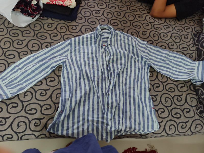 Blue &amp; White Striped Shirt