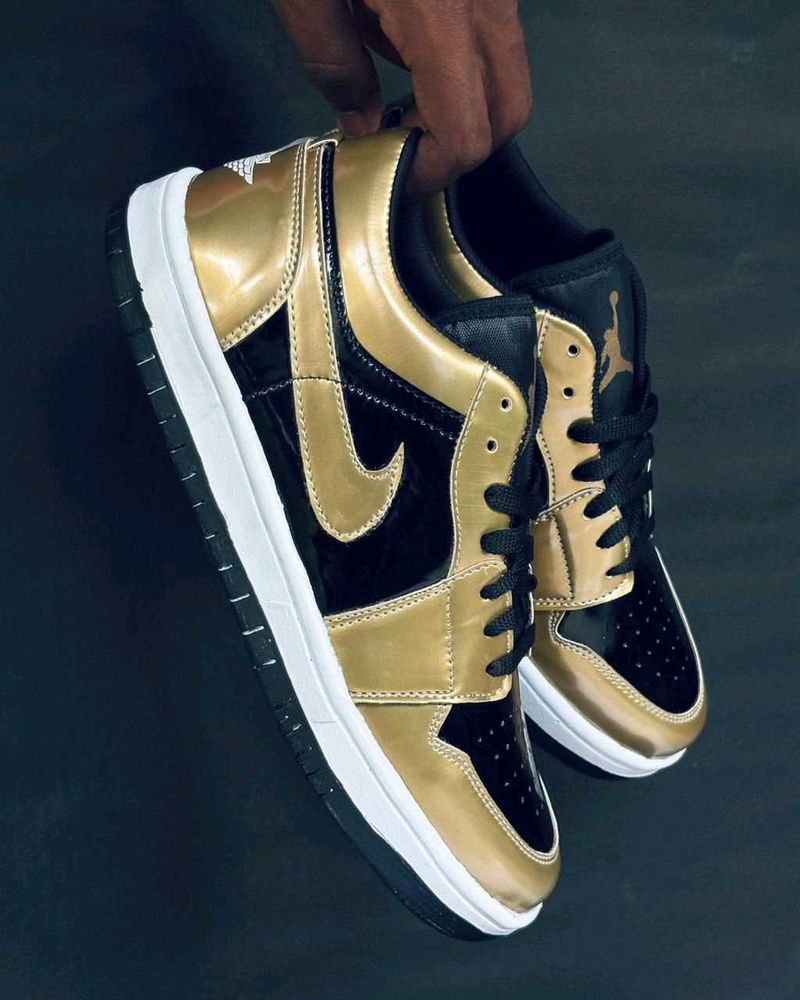 Air Jordan 1 Gold &amp; Black Shoes