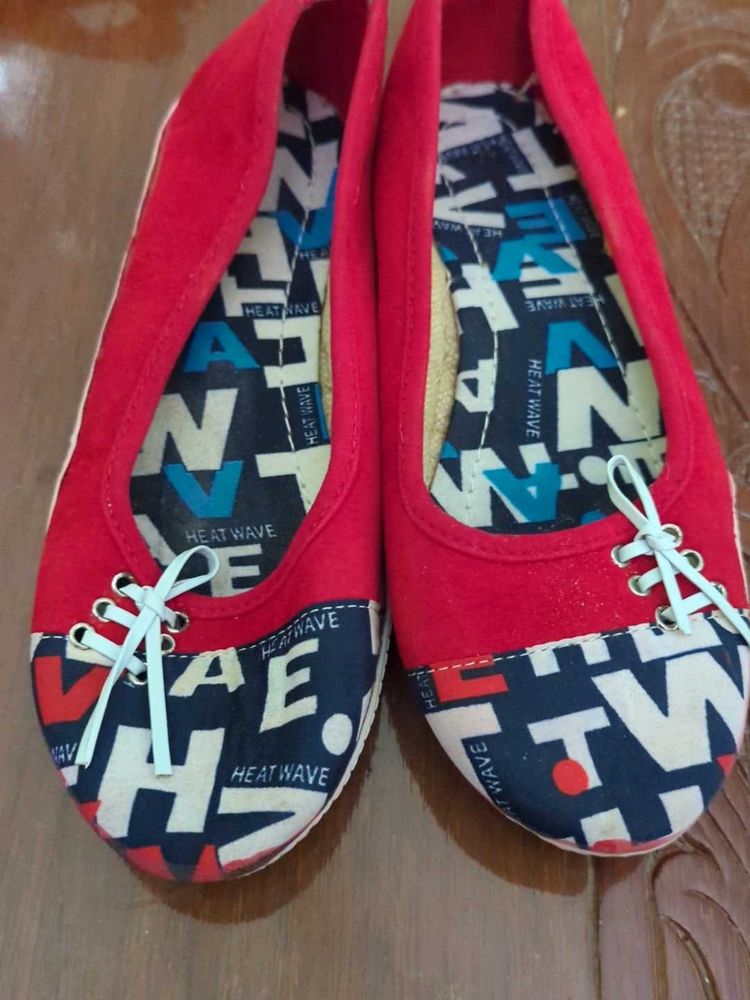 Red 'Heat Wave' Ballet Flats