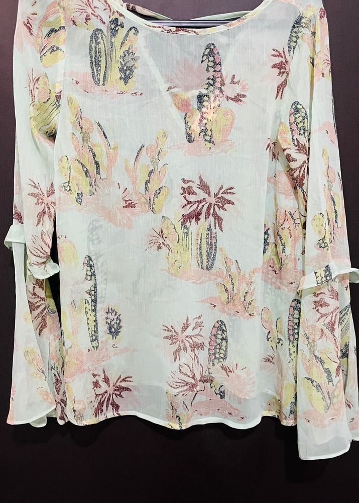 Boho Cactus Print Blouse