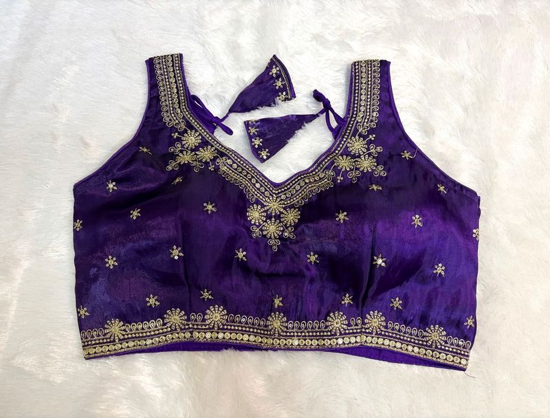 Stunning Purple Embroidered Blouse