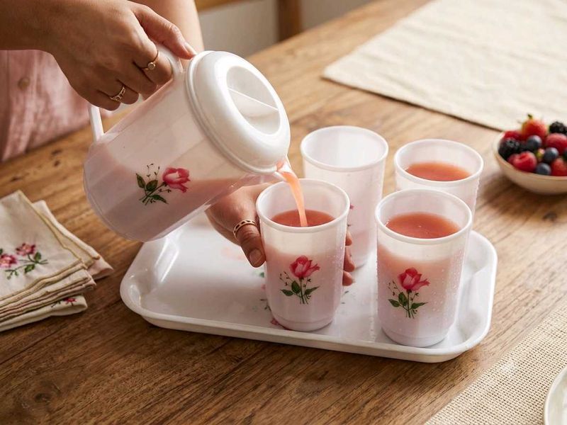 Vintage Rose Pitcher &amp; Glasses Set