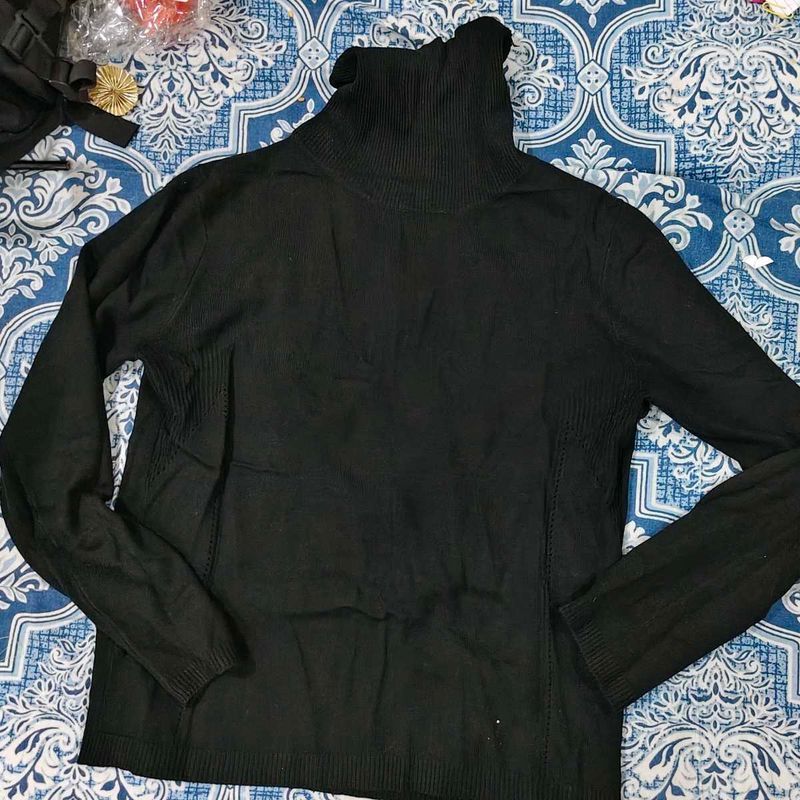 Classic Black Turtleneck Sweater