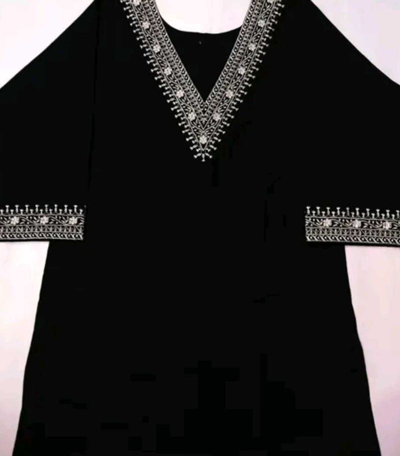Elegant Black Kurta with Silver Embroidery