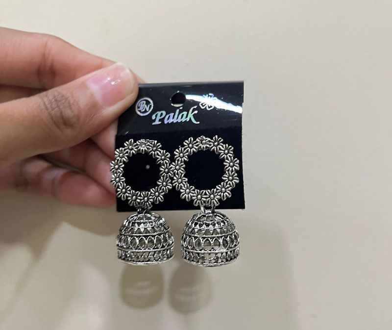 Oxidized Silver Jhumka Earrings 😍♥️