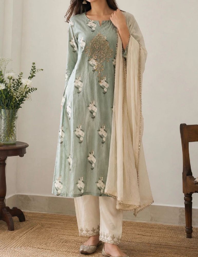 Embroidered Kurta Set with Dupatta