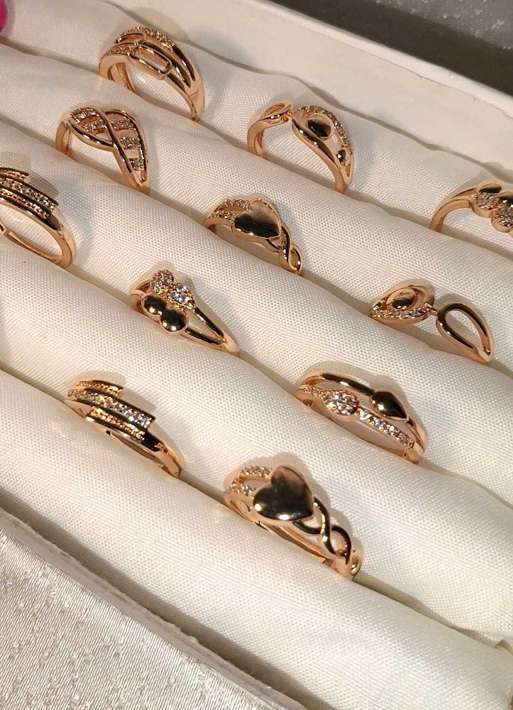Rose Gold Rings with AD Diamonds💎