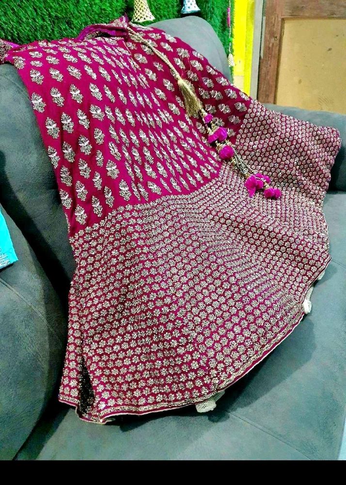 Beautiful Rani pink heavy bridal lehenga