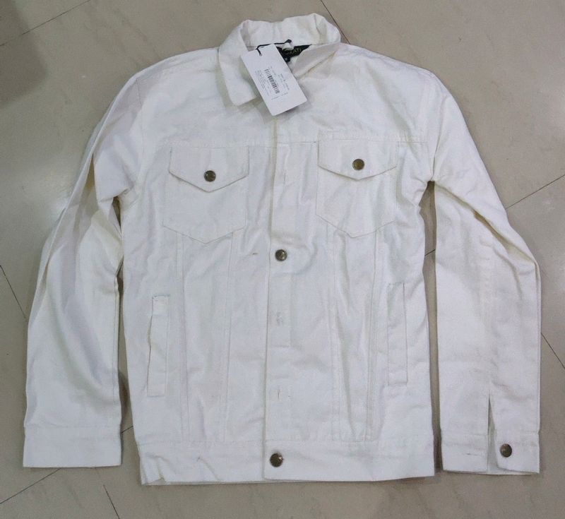 G1 Men's White Denim Jacket S Size