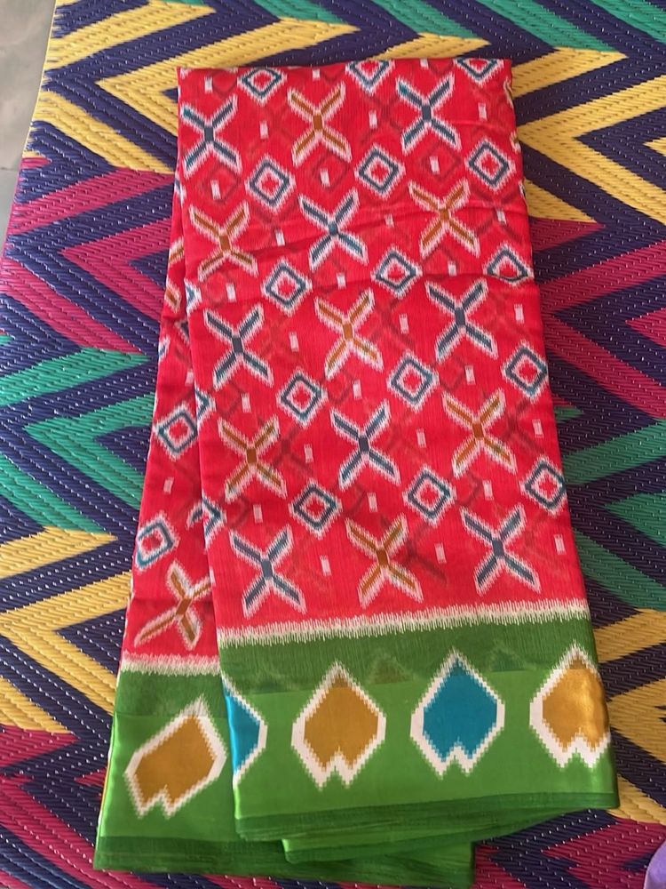 Red Patterned Saree