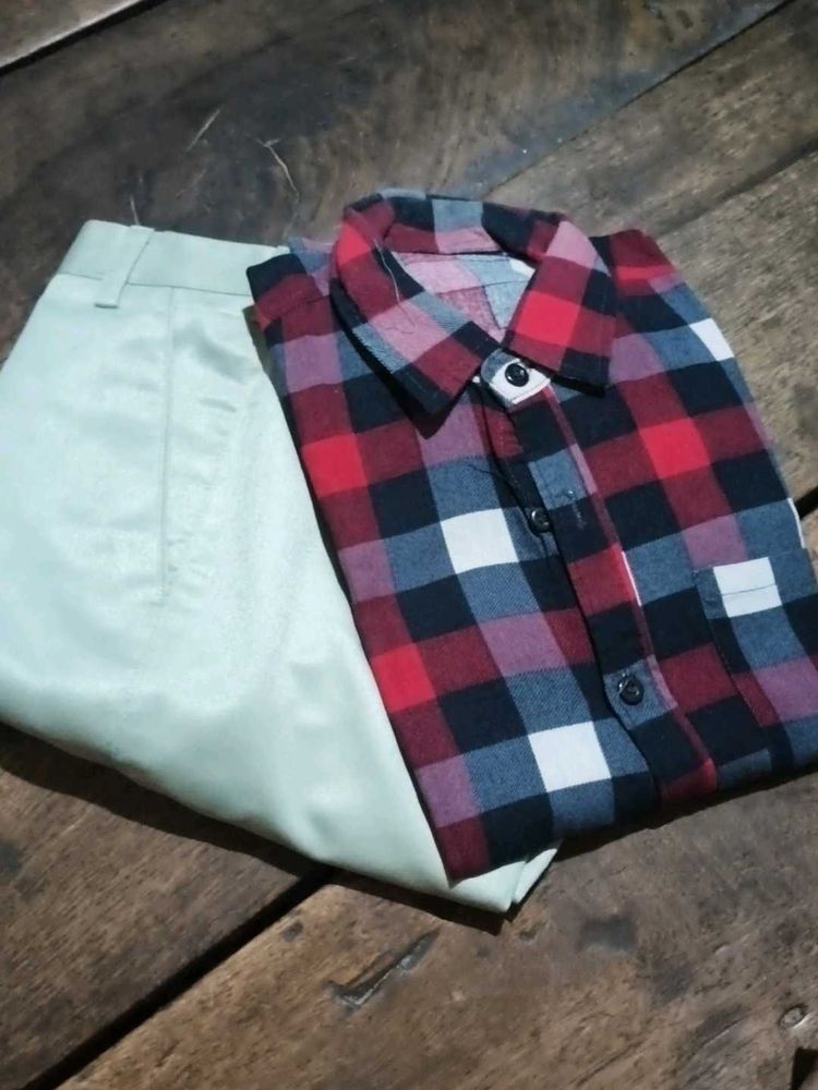 Men's Plaid Shirt and Pants Set Comdo offer 😱