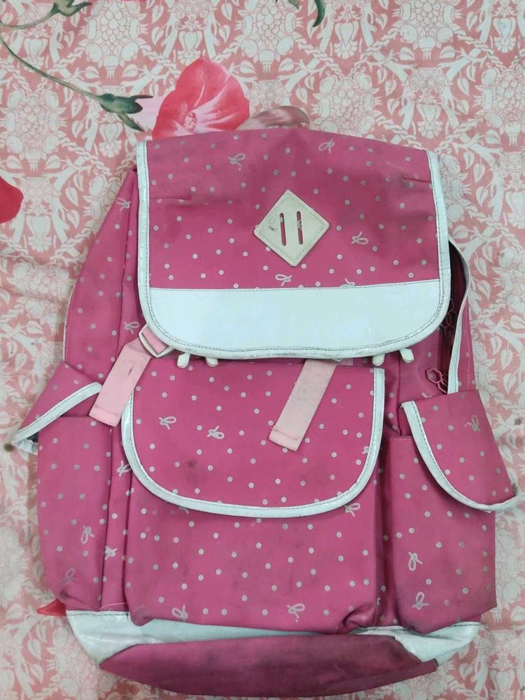 Pink Polka Dot Backpack
