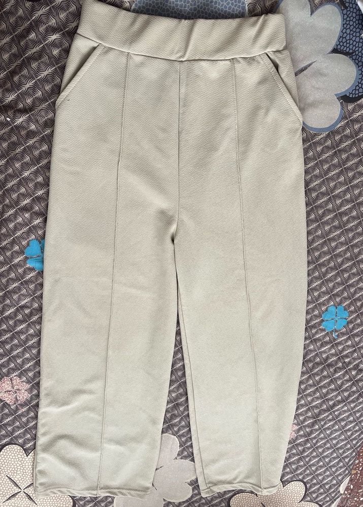 Comfortable Beige Cropped Pants