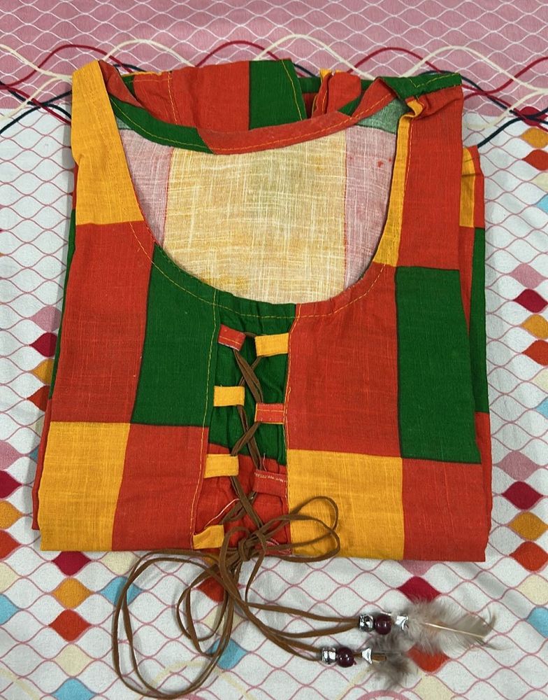 Vibrant Block Print Kurta