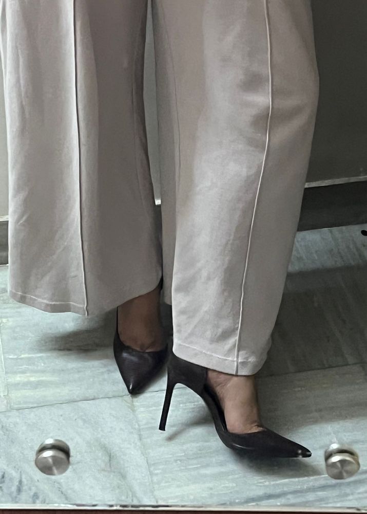 MANGO CROC COFFEE BROWN Stiletto Heels