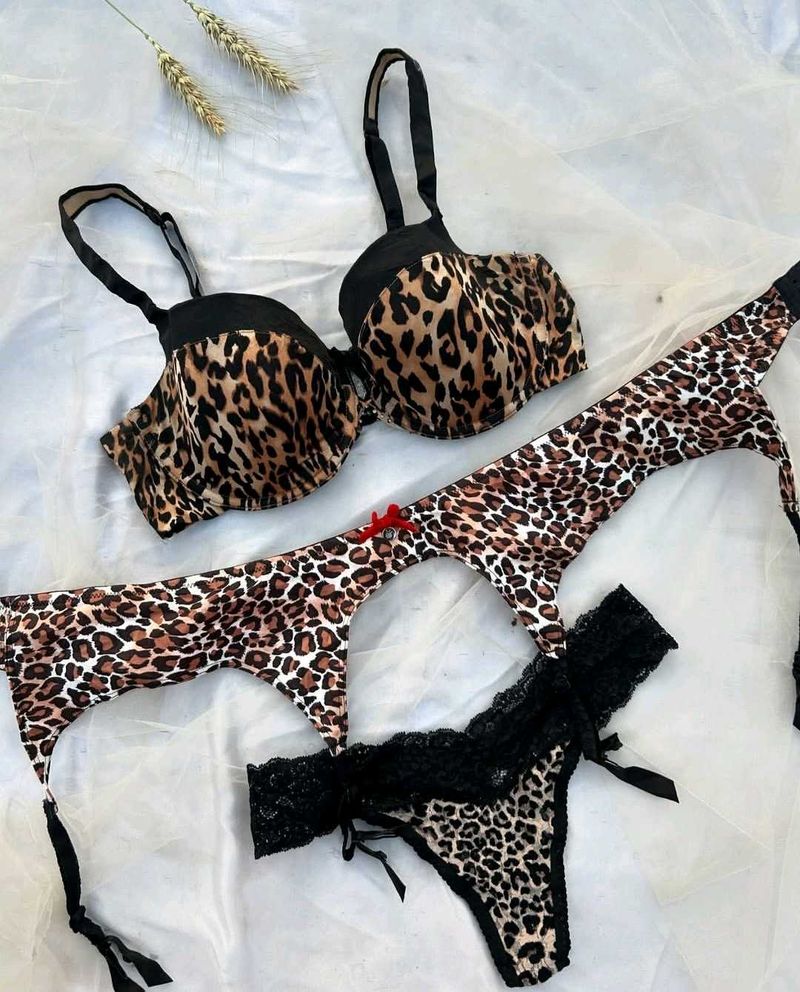 Leopard Print Lingerie Set