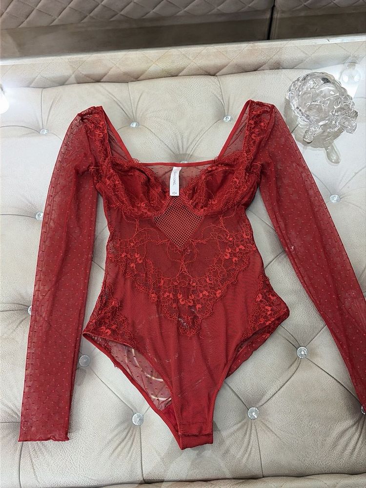 lace - mesh sexy bodysuit