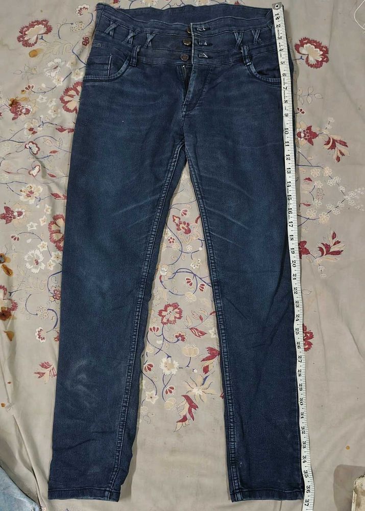 High Waisted Blue Denim Jeans