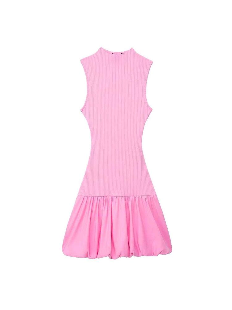 Barbie Pink Ribbed Bubble Dress