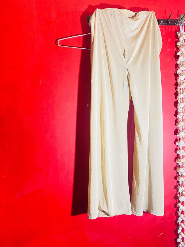 Elegant Cream Palazzo Pants