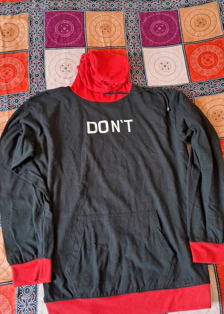 Stylish Hoodie with "DON'T" Graphic