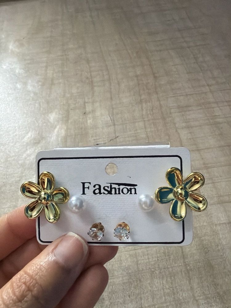Set of 3 Pairs Fashion Earrings