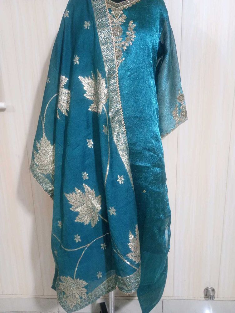 Teal Kurta Set with Dupatta
